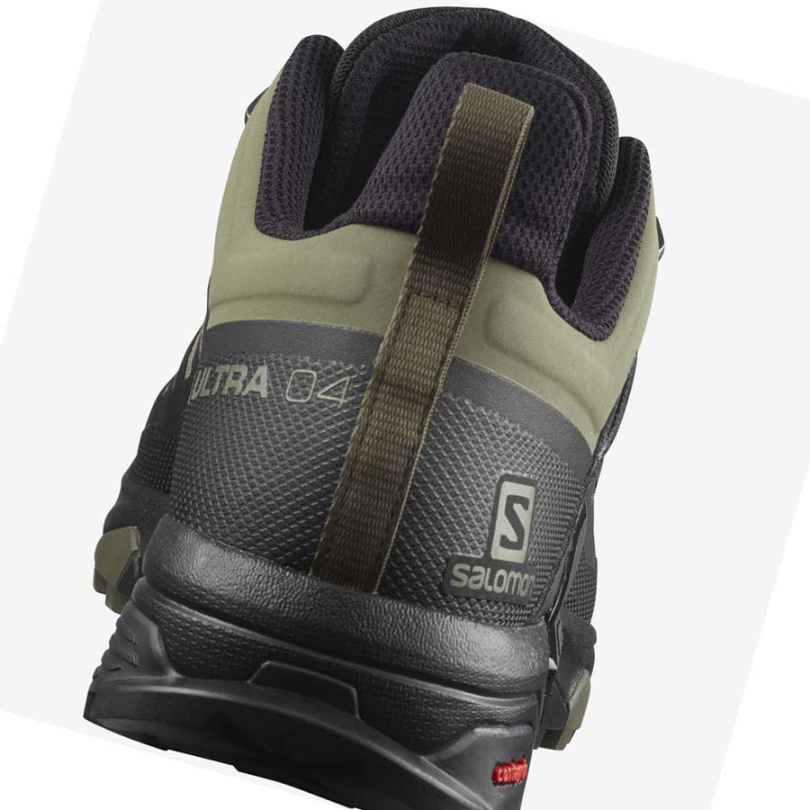 Salomon X ULTRA 4 WIDE GORE-TEX Túracipő Férfi Olivazöld Fekete | HU 2073HAP